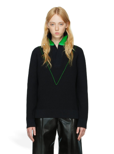 Pleteni pulover Bottega Veneta Nylon Sweater Črna | 706141 V1Z30