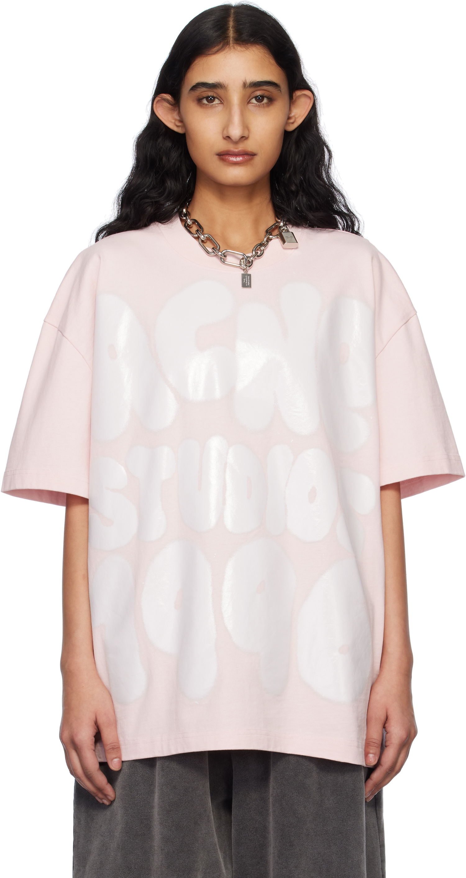 Majica Acne Studios Acne Studios Relaxed Fit Logo T-Shirt Roza | CL0333-, 0