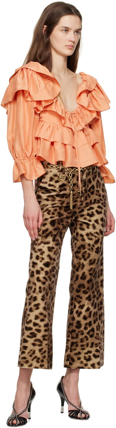 Hlače CHLOÉ Chloé Cropped Bootcut Trousers Rjava | CH25SPA31290, 4
