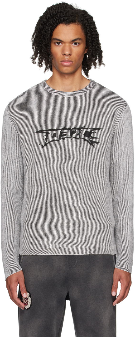 Pleteni pulover 032C Crewneck Nerve Shatter Siva | F24-MRK-1531-150