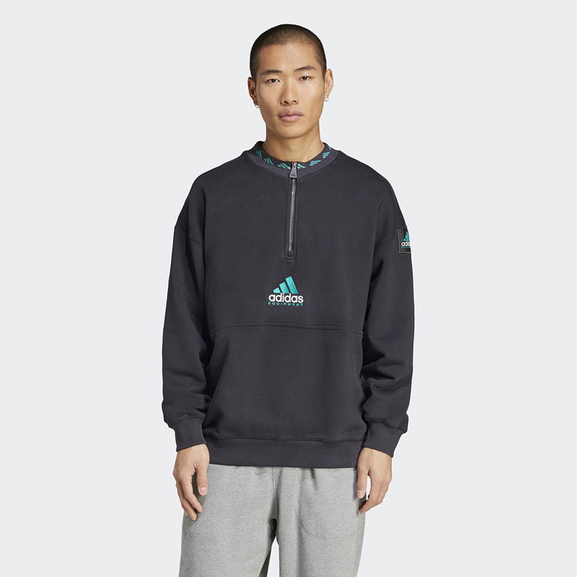 Pulover adidas Originals Equipment Fleece Half-Zip Sweatshirt Črna | JP0357