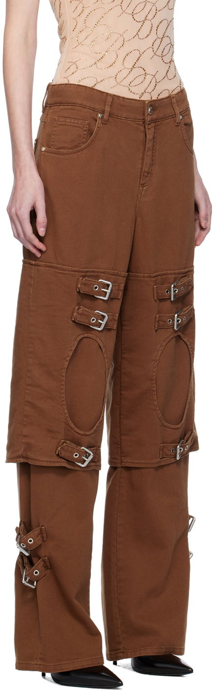 Cargo hlače Blumarine Blumarine Boyfriend Cutout Buckle Jeans Rjava | A344J046A, 1