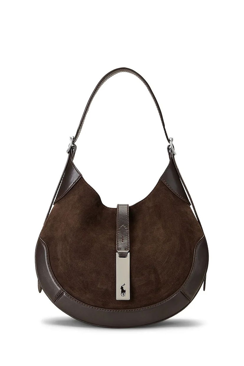 Torbica Polo by Ralph Lauren Suede Handbag Rjava | 428945972