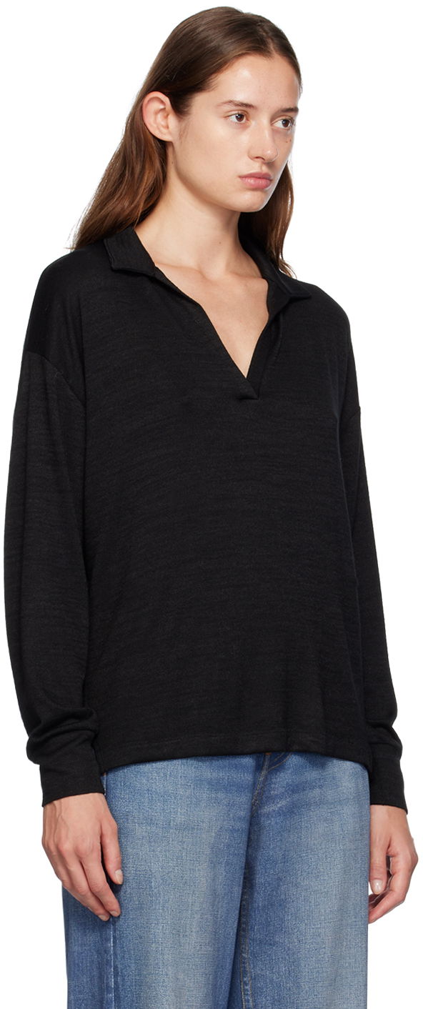 Pleteni pulover rag & bone Rag & Bone Knit V-Neck Polo Črna | WCC24FT021JY21, 1