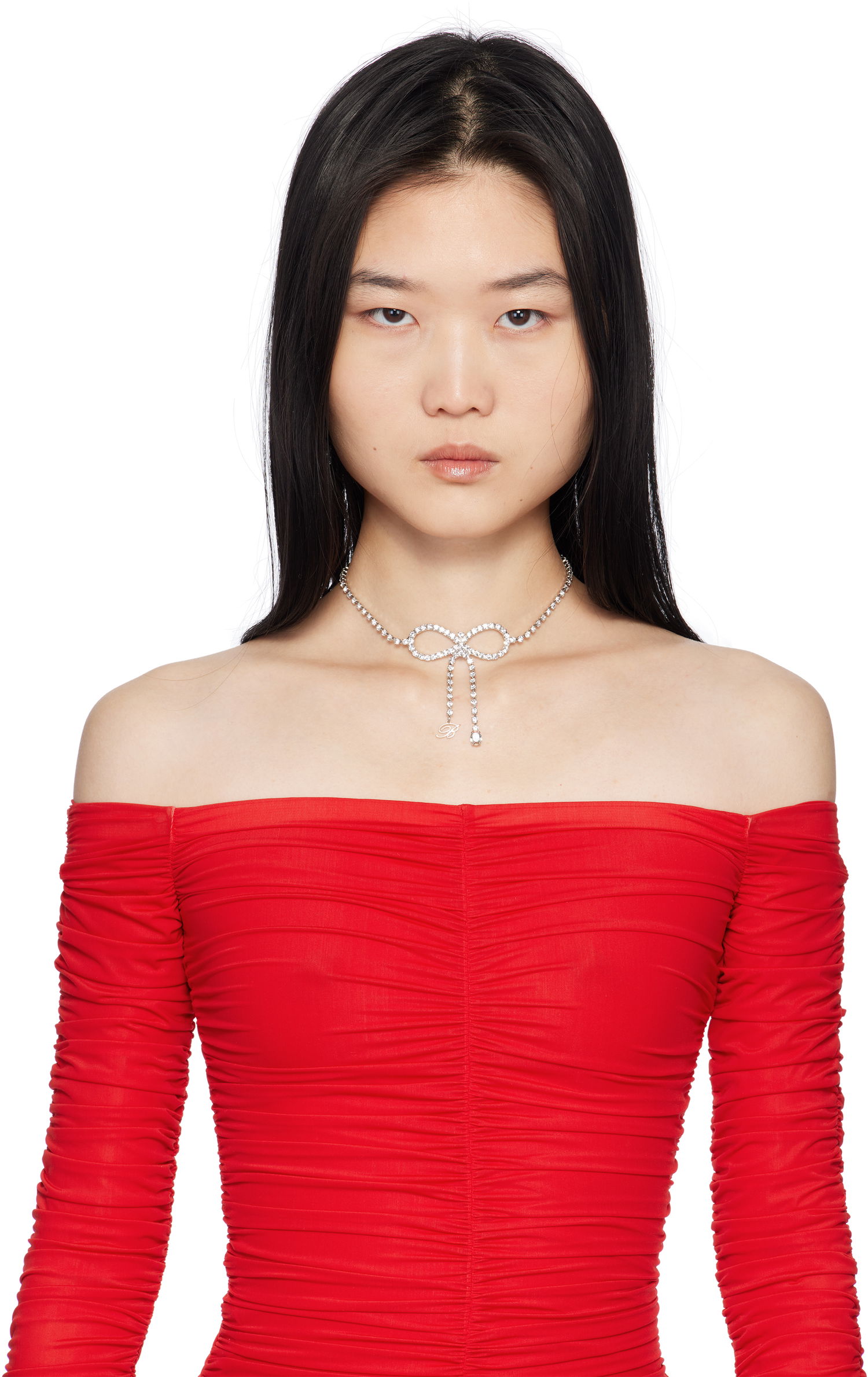 Ogrlica Blumarine Blumarine Crystal Bow Choker Kovinski | P522W307A, 1