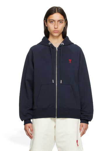 Pulover AMI Hoodie Mornarica | USW415.747