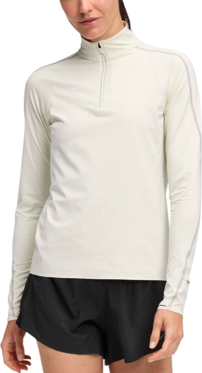 Pulover Hoka One One Hoka GlideTech Quarter Zip Top Bela | 1164155-tls