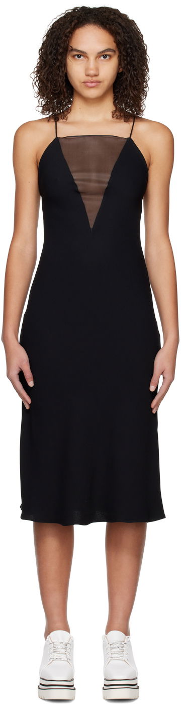 Obleke Stella McCartney Paneled Slip Dress Črna | 6A01573AU354