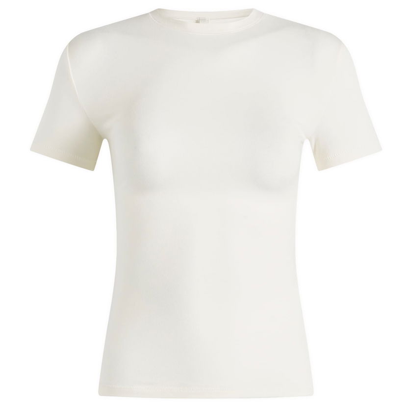 Majica SKIMS Cotton Jersey T-Shirt Bela | AP-TSH-0638-MARBLE