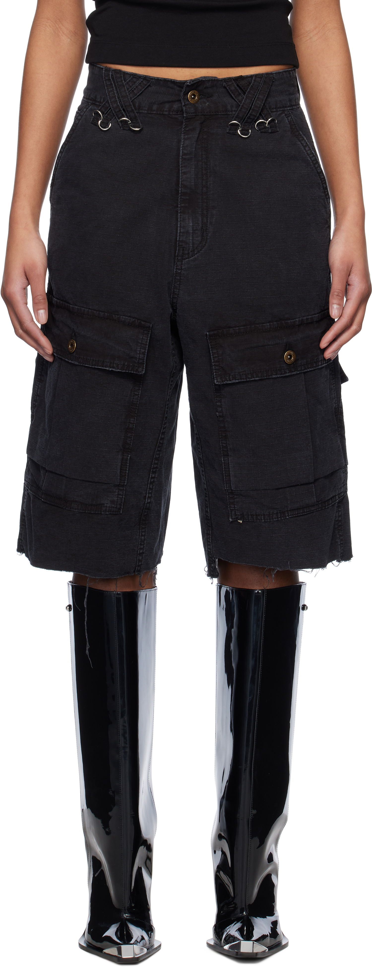 Kratke hlače We11done We11done Military Vintage Shorts Črna | WD-PT0-25-235-W-BK, 0
