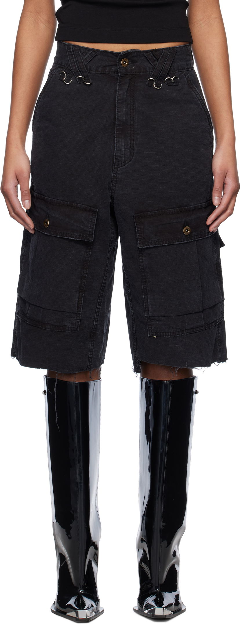 Kratke hlače We11done We11done Military Vintage Shorts Črna | WD-PT0-25-235-W-BK