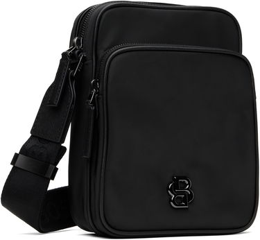 Torba za čez ramo BOSS BOSS Twill Reporter Bag with Double B Monogram Črna | 50523462, 2