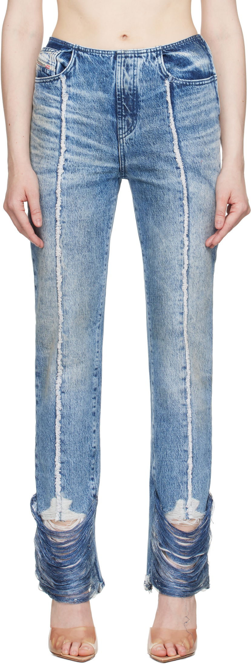 Kavbojke Diesel Diesel D-Ginna-FSG Straight Leg Jeans Modra | A17934 0CMBM