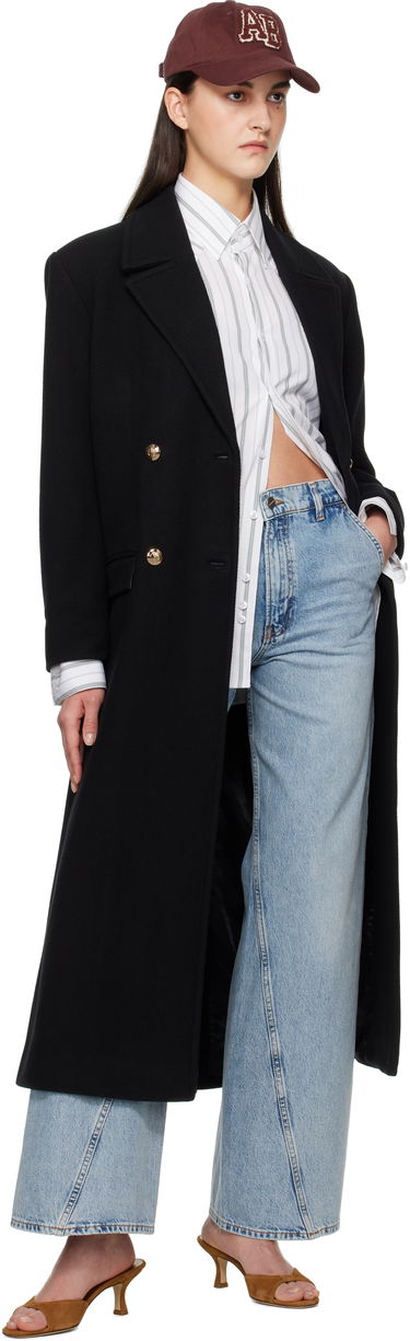 Plašči Anine Bing Anine Bing Raleigh Double-Breasted Coat Črna | A-01-10456-BLK1, 3