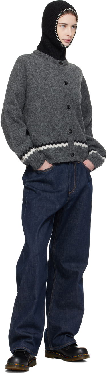 Pleteni pulover YMC YMC Atomic Zig Zag Cardigan Siva | Q8XMD, 3