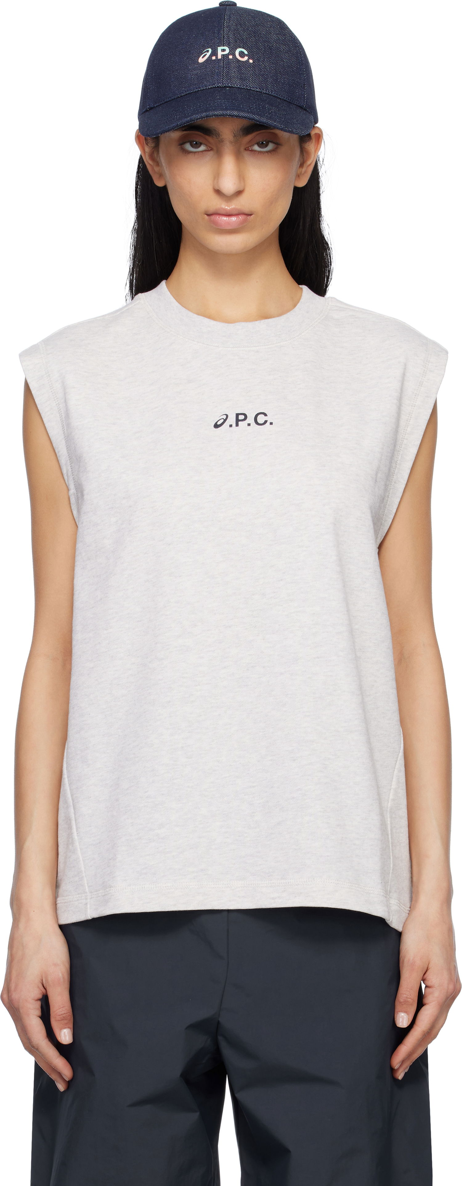 Majica brez rokavov A.P.C. A.P.C. ASICS Edition Sky Sleeveless Tank Top Mornarica | COGWV-M26455, 0