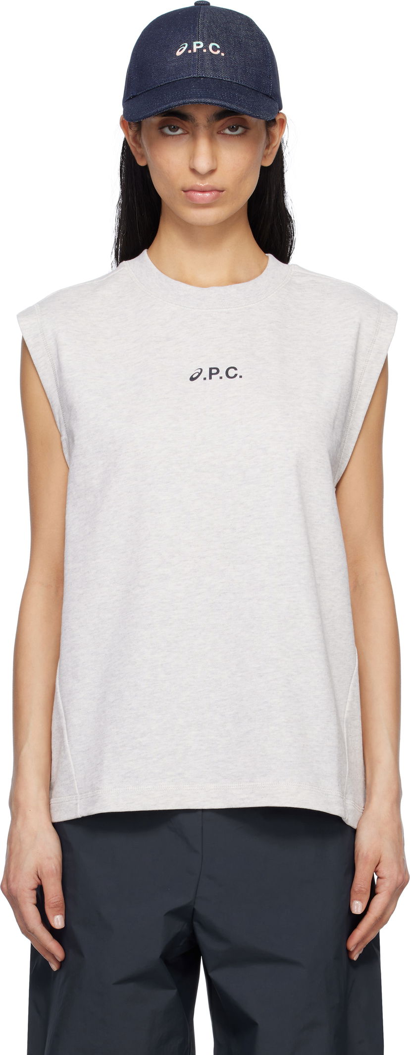 Majica brez rokavov A.P.C. A.P.C. ASICS Edition Sky Sleeveless Tank Top Mornarica | COGWV-M26455