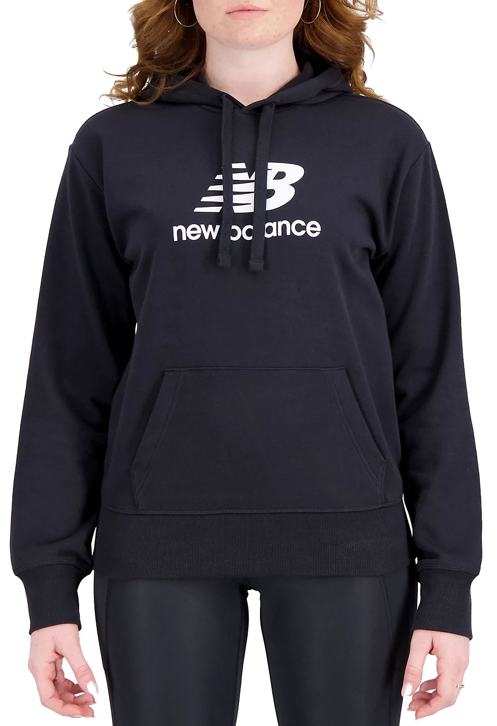 Pulover New Balance Essentials Stacked Logo Hoodie Črna | wt31533-bk, 0