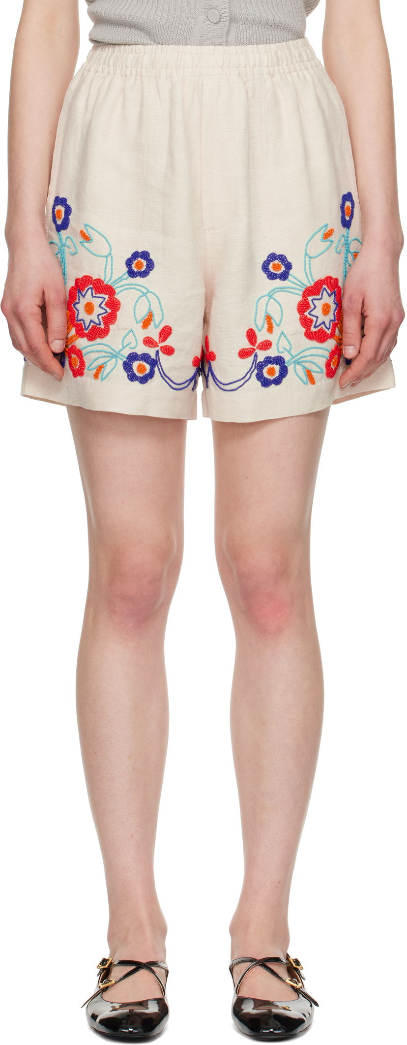 Kratke hlače Bode Bode Beaded Garden Party Shorts Bež | MRS25BT049