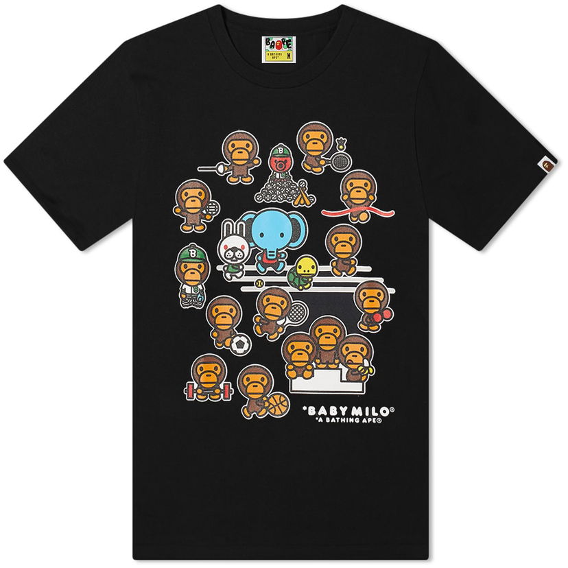 Majica BAPE Tokyo Baby Milo Multi-Sport Character T-Shirt Črna | 002TEH701001F-BLK