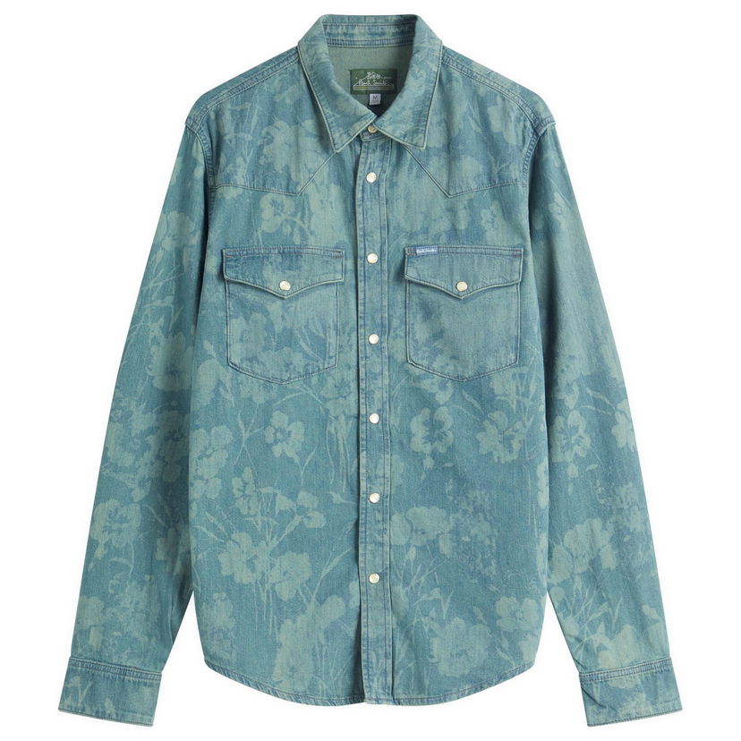 Srajce Paul Smith Paul Smith x Lee Jacquard Denim Western Shirt, Size Large Modra | M1R-WEST-PDENSH-34