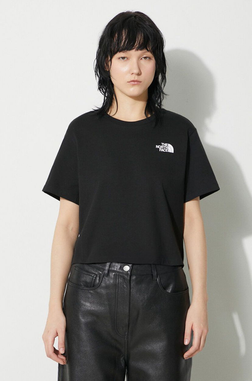 Krop-top The North Face T-Shirt Simple Dome Slim Cropped Črna | NF0A87U4JK31