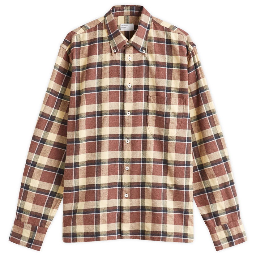 Srajce Universal Works Universal Works Lazy Day Check Shirt, Large Rjava | P31205-YRB