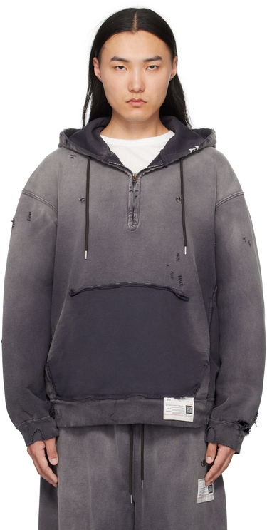 Pulover Maison MIHARA YASUHIRO Maison MIHARA YASUHIRO Sun Faded Half Zip-Up Hoodie Siva | A14HD532, 0