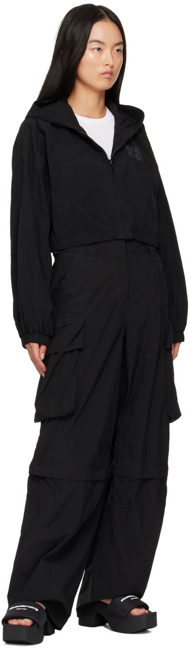 Pulover Alexander Wang Alexander Wang Logo Cropped Hooded Jacket Črna | 4WC3242087, 3