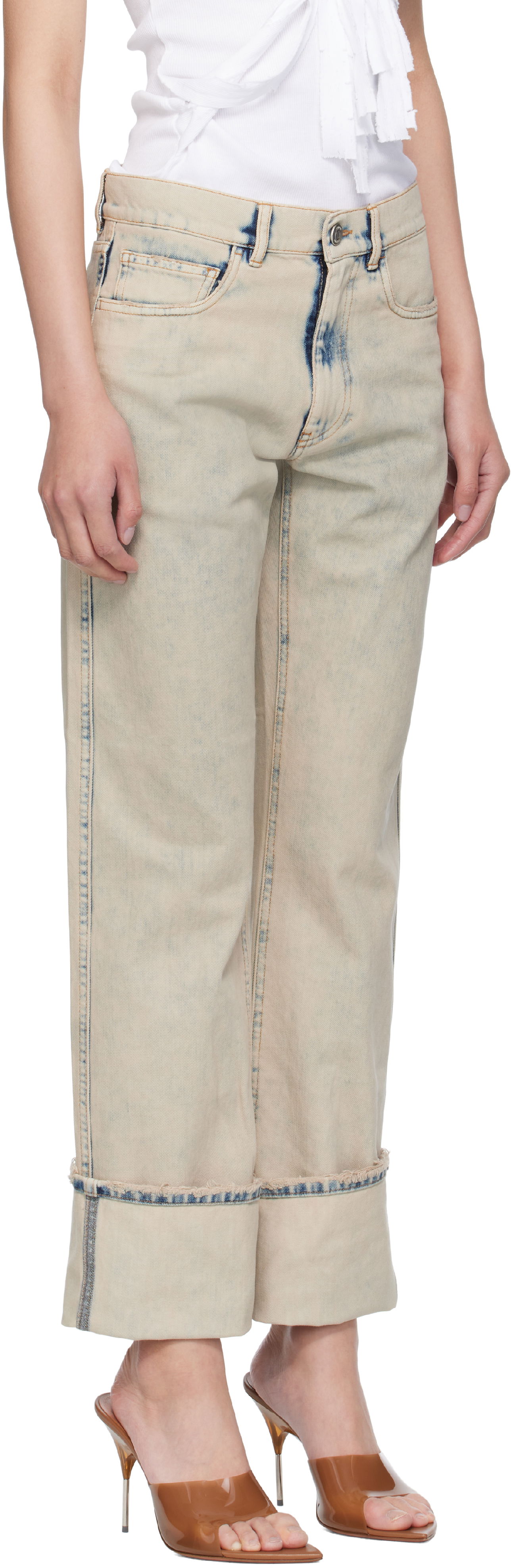 Kavbojke Coperni Coperni Boyfriend Jeans Bež | COPP122F2035, 1