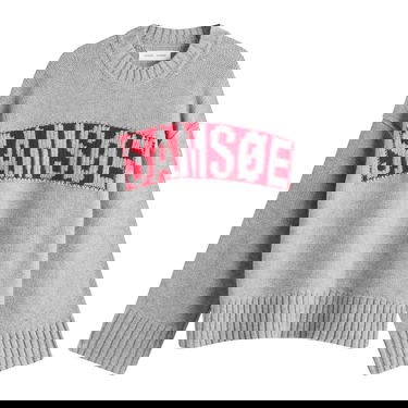 Pleteni pulover Samsoe Samsoe Samsøe Samsøe Sakeiku Logo Knit Jumper Siva | F25300175-CLR000337, 0