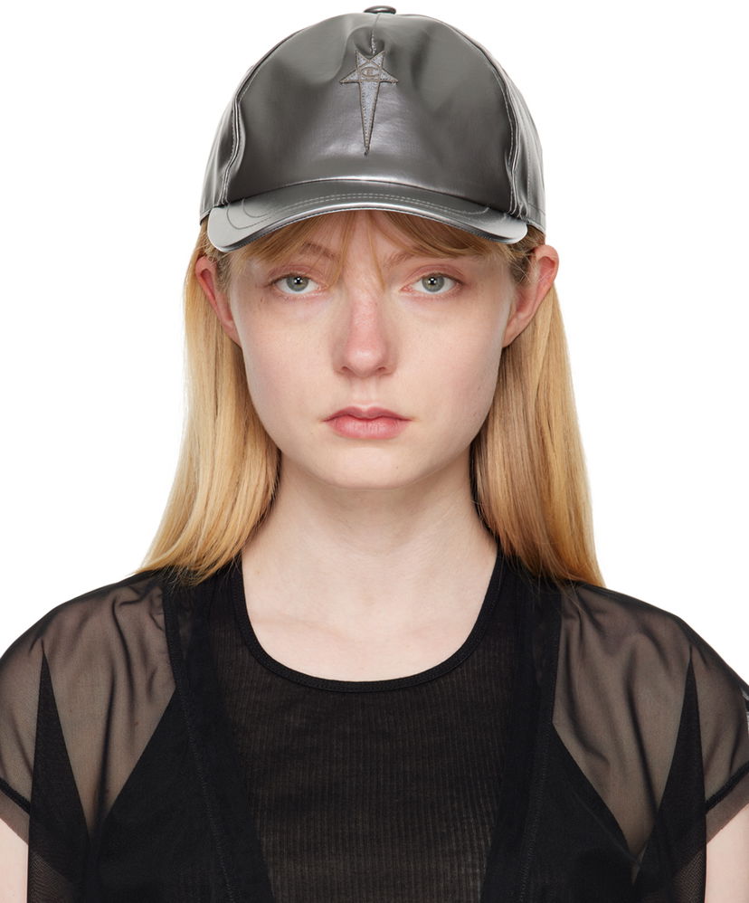 Kapa Rick Owens Nylon Baseball Cap with Logo Siva | CW01D5793 CHNYS