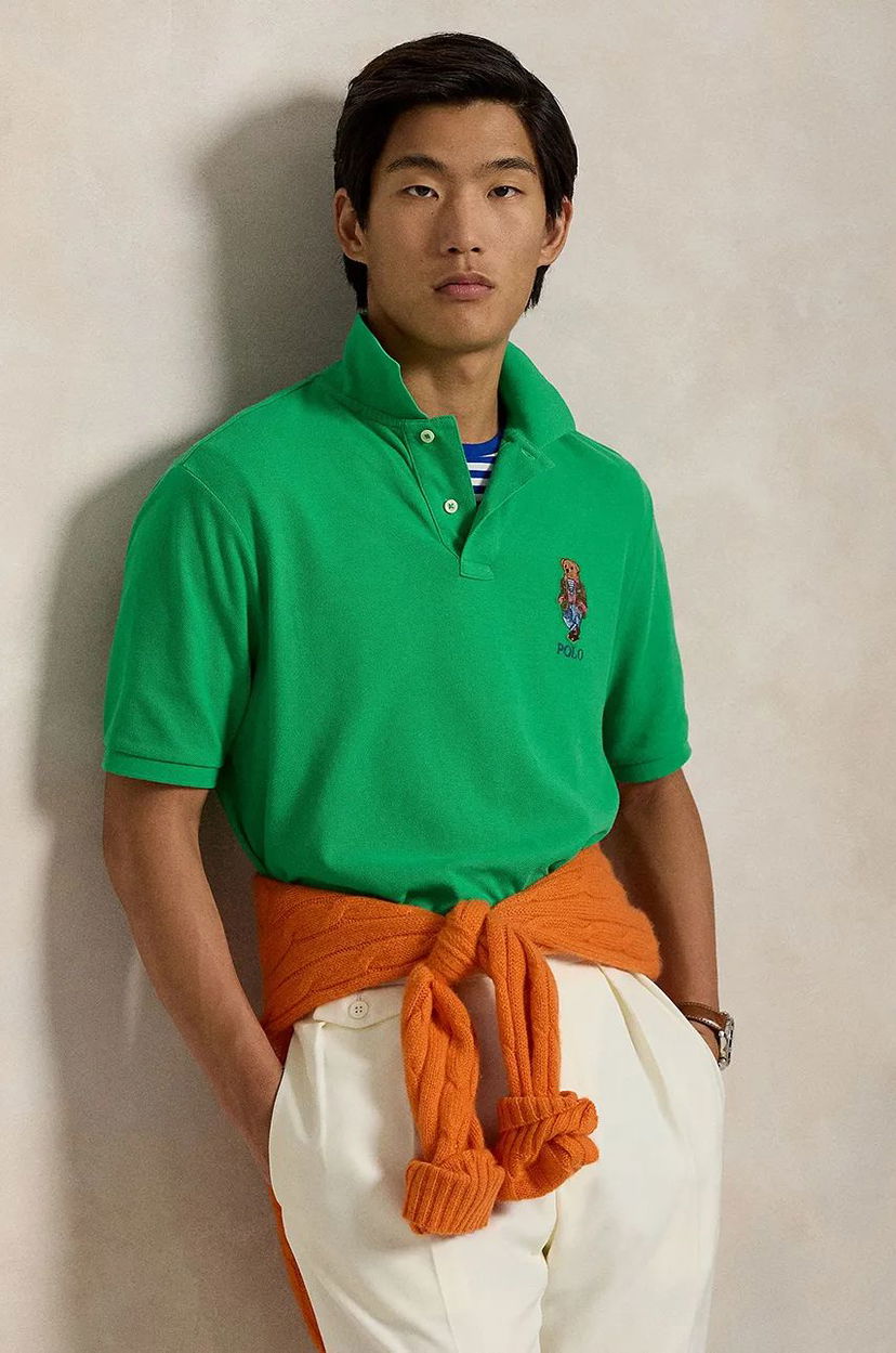 Polo majica Polo by Ralph Lauren Green Polo Shirt With Logo Embroidery Zelena | 710854495