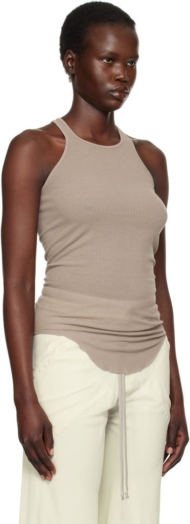 Majica brez rokavov Rick Owens Rick Owens Hollywood Basic Rib Tank Top Rjava | RP01E7101 RC, 4