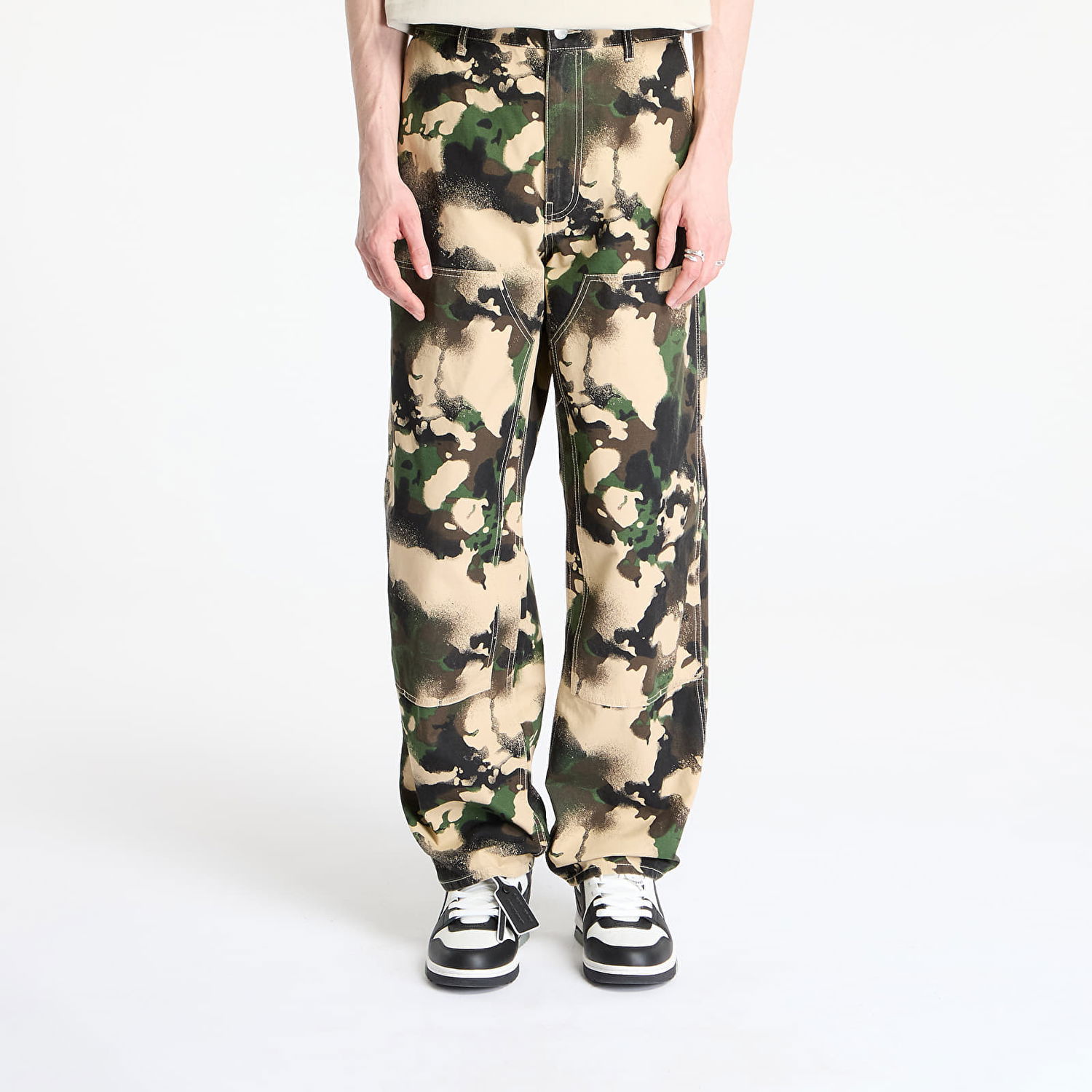 Cargo hlače BAPE A BATHING APE Map Camo Relaxed Fit Work Pants Večbarvna | 001PTL301001MGRN, 0