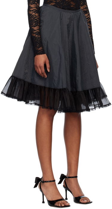Krila We11done We11done Flared Midi Skirt with Tulle Črna | WD-SK1-23-023-W-BK, 1