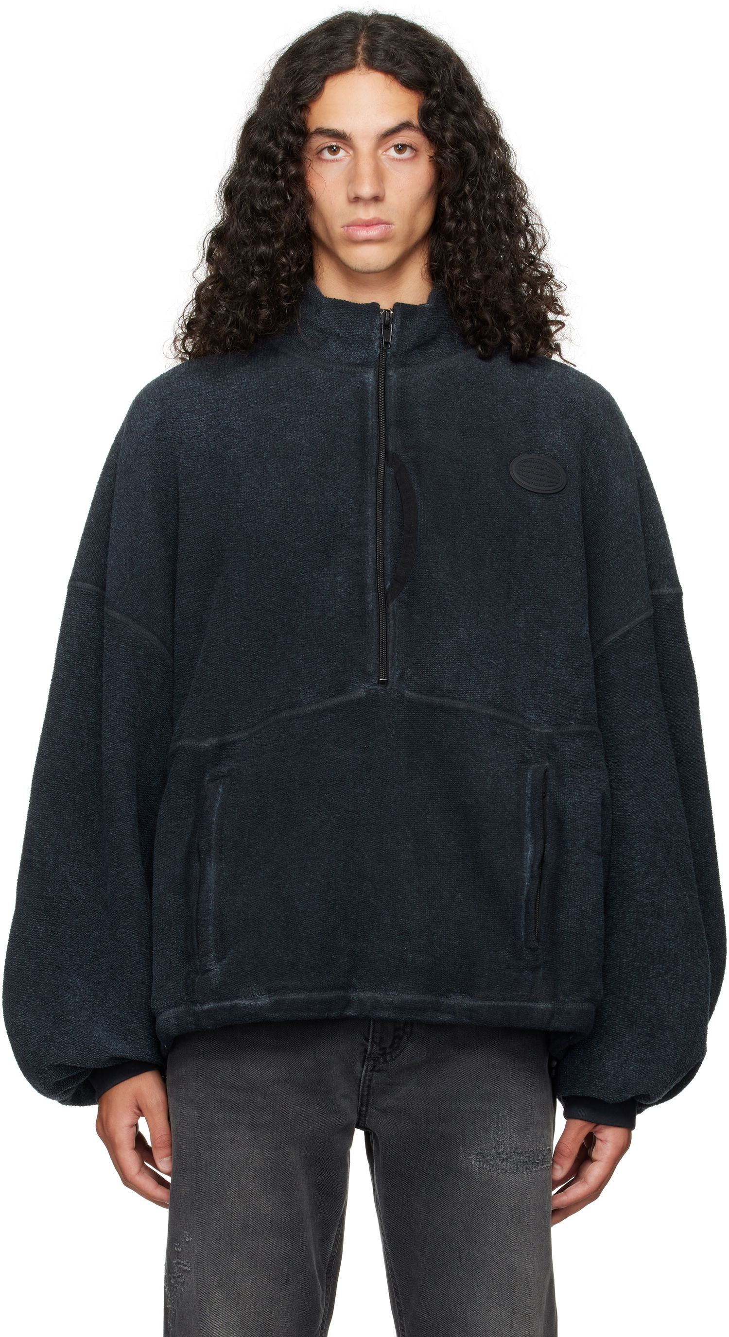 Pulover Alexander Wang Half-Zip Sweatshirt Modra | UCC4242033, 0