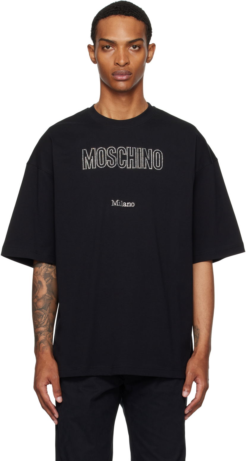 Majica Moschino Moschino Organic Decorated T-Shirt Črna | 252ZZ071052411555