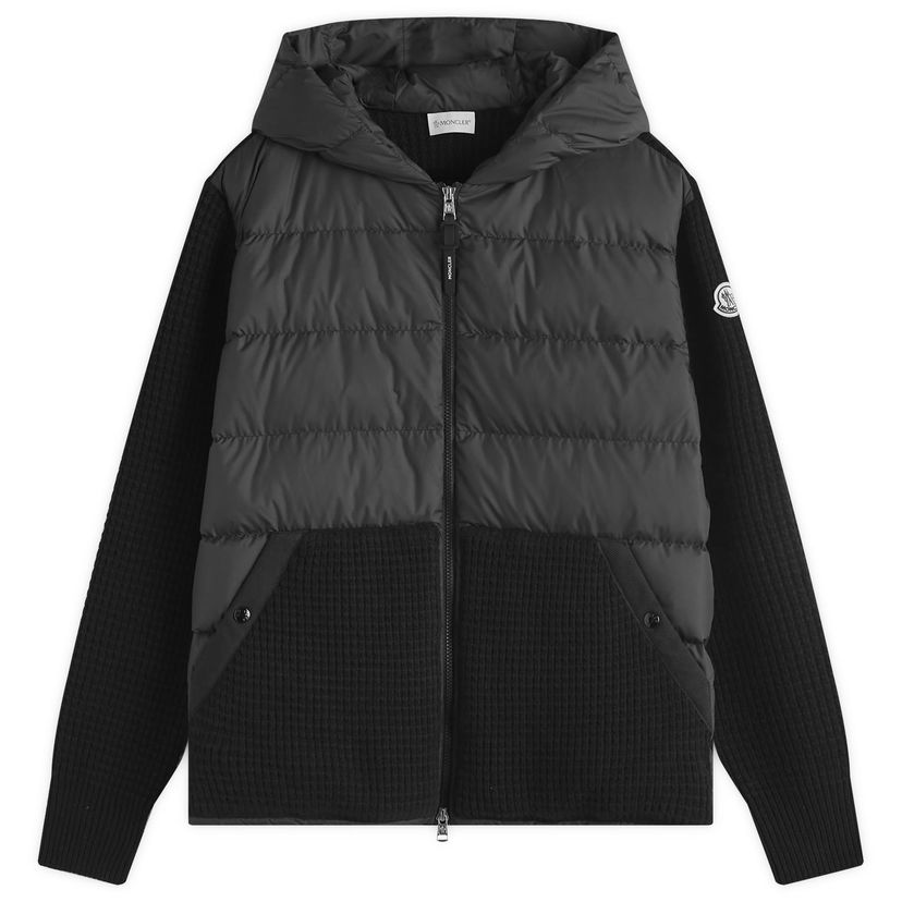 Puhovka Moncler Knit Waffle Jacket Black Črna | 9B000-31-M4281-999