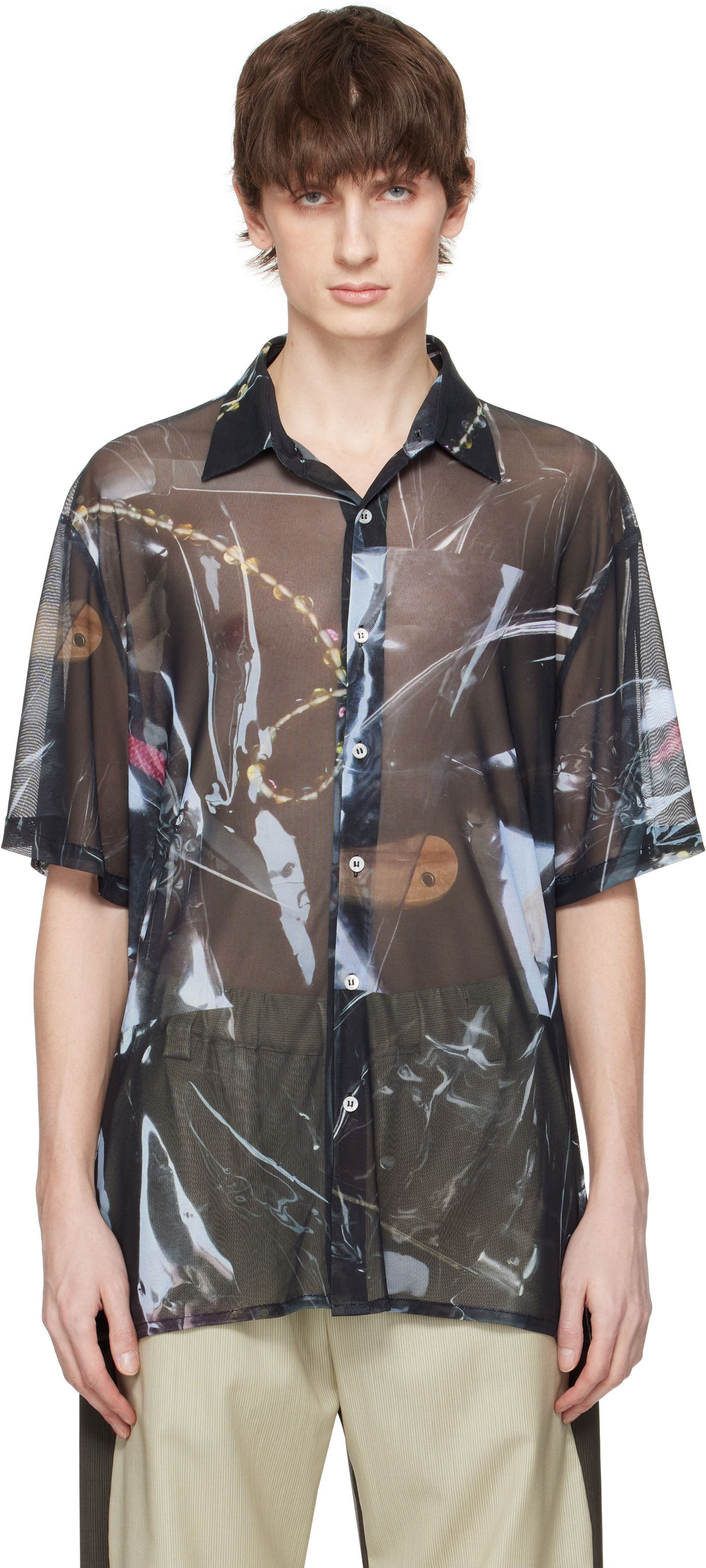 Srajce Serapis Serapis Sougiades Grid Mesh Shirt Črna | SS25_MS_1S, 0