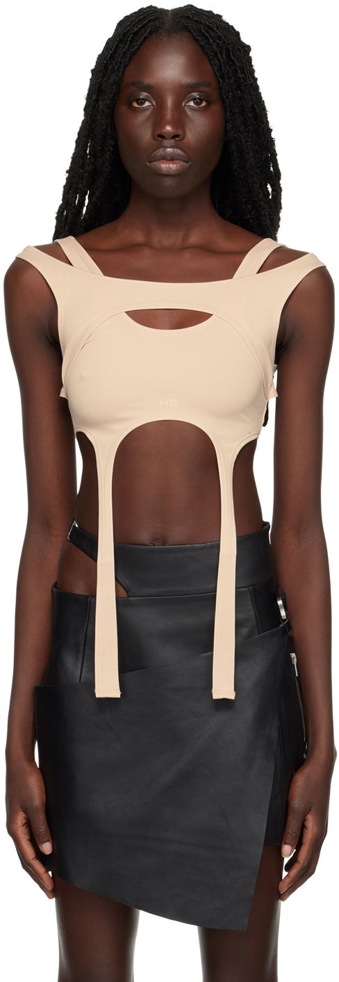 Majica brez rokavov HELIOT EMIL Harness Tank Top Bež | HE_W_13_005_P03_BE16