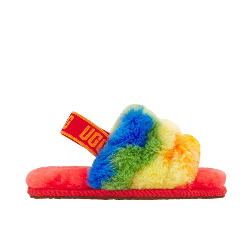 Superge in čevlji UGG Fluff Yeah Slide Rainbow Stripes Večbarvna | 1119841T-RSTR