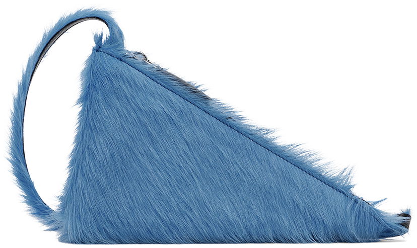 Torba za čez ramo Marni Prisma Triangle Bag Modra | SBMQ0094Q0 P4122