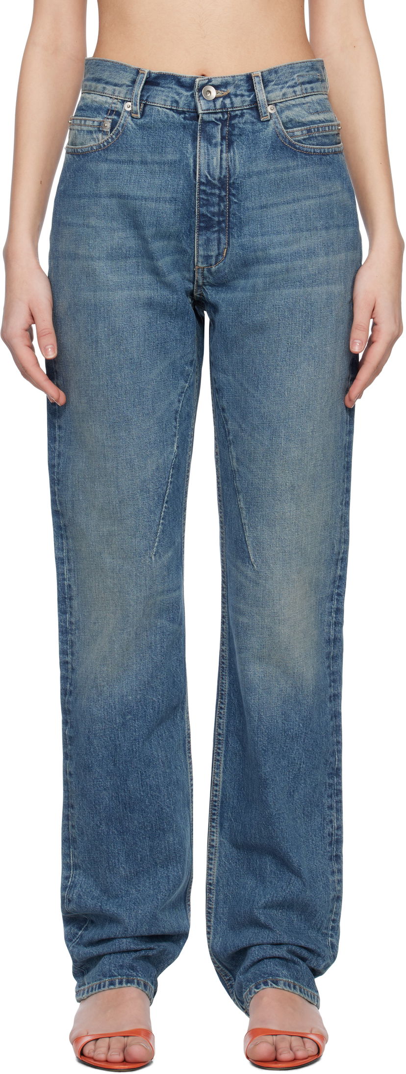 Kavbojke Rick Owens Rick Owens DRKSHDW Hollywood Granbury Jeans Modra | DS01E3315 DWB