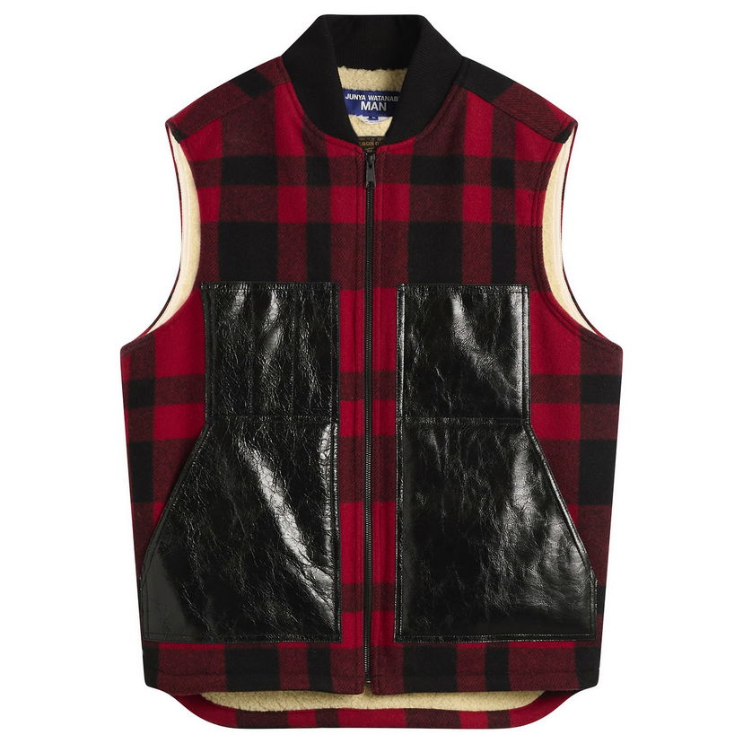 Telovnik Junya Watanabe Junya Watanabe MAN x Filson Plaid Wool Vest with Patent Pockets and Sherpa Lining Večbarvna | WP-V001-051-1