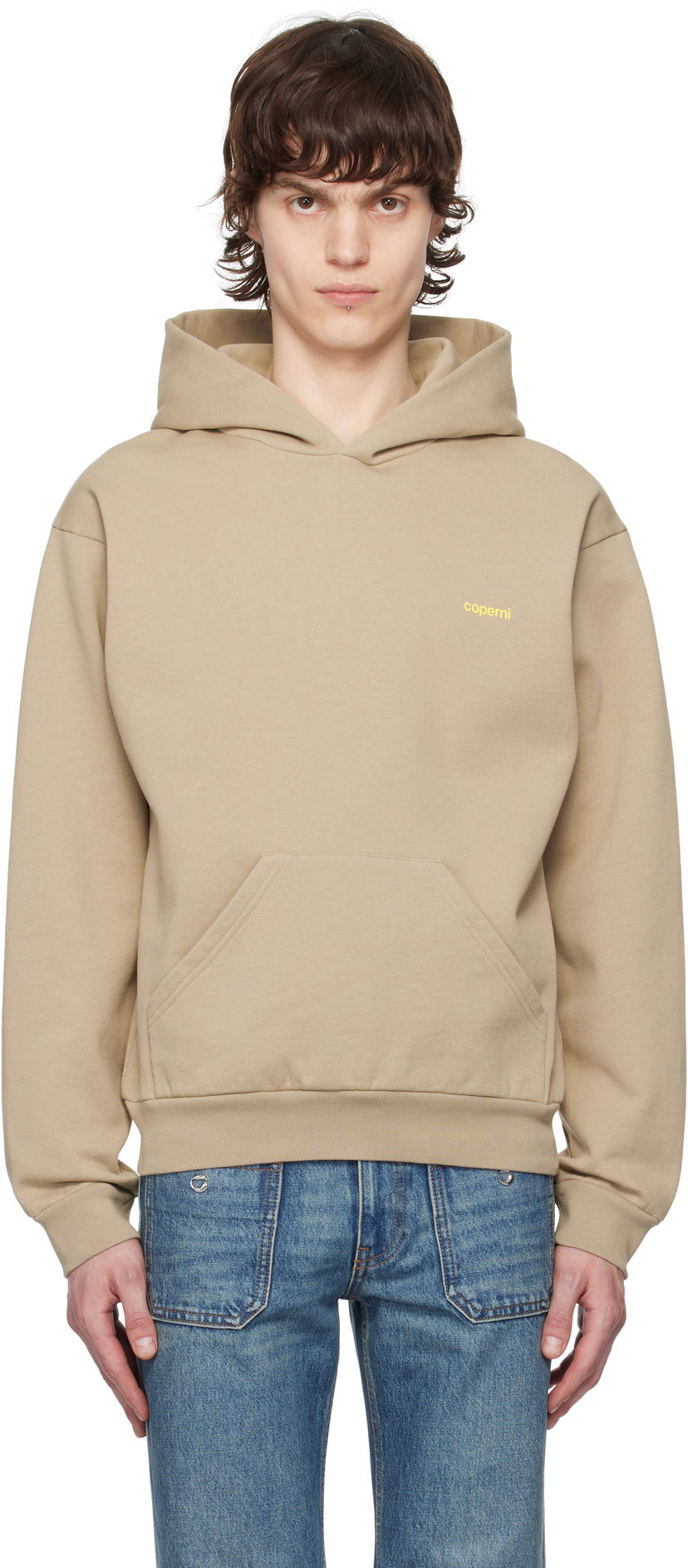 Pulover Coperni Coperni Logo Hoodie Bež | COPJS15F5010MEN