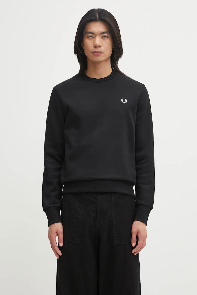 Pulover Fred Perry Fred Perry Crew Neck Sweatshirt M1369 Črna | M1369
