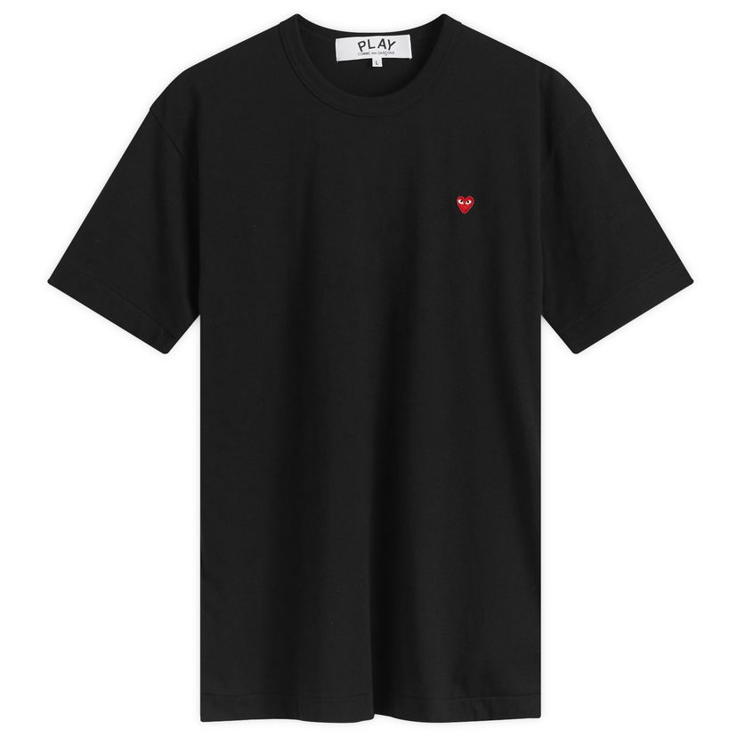 Majica Comme des Garçons T-Shirt With Red Heart Črna | AX-T304-051-1
