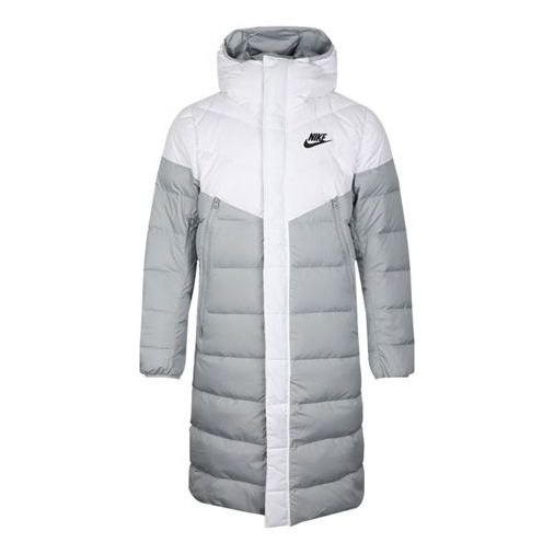 Parka Nike Sportswear Windrunner Down Fill Long Hoodie Down Jacket Siva | AA8854-101