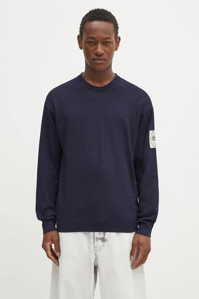 Pleteni pulover C.P. Company C.P. Company Crewneck Sweater Mornarica | 18CMKN195A110330A
